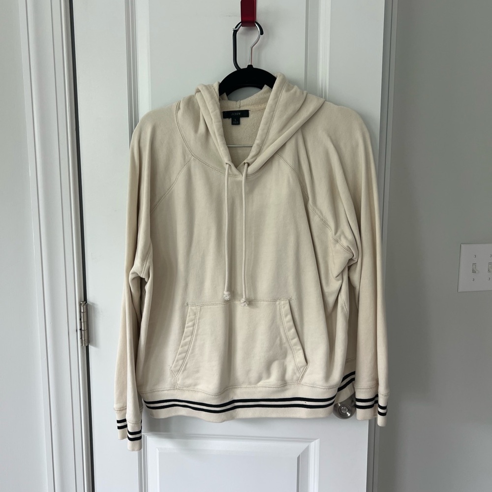 J Crew Cream Hoodie Sweater